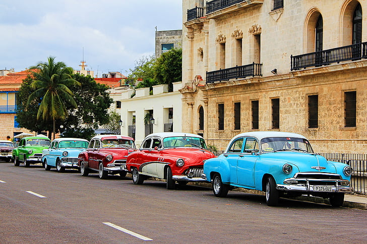 Kuba, Havana, Oldtimer, auto, vozidlo, kubánský, automobilový průmysl