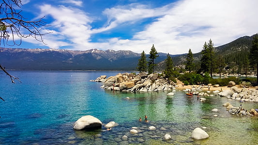 Lake tahoe, ainava, daba, ārpus telpām, tūrisms, brīvdienas, brīvdiena