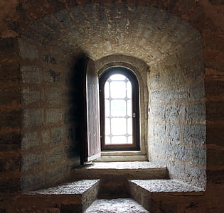 παράθυρο, Κάστρο, παλιάς χρονολογίας, τοίχου, τοιχοποιίας