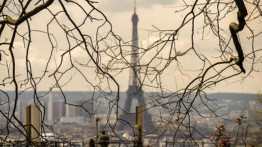 Párizs, Franciaország, Eiffel-torony, szögesdrót
