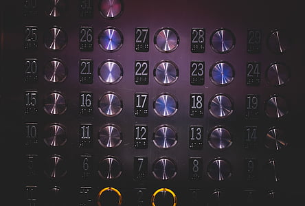 elevator, floor, buttons, numbers, indoors, shelf, no people