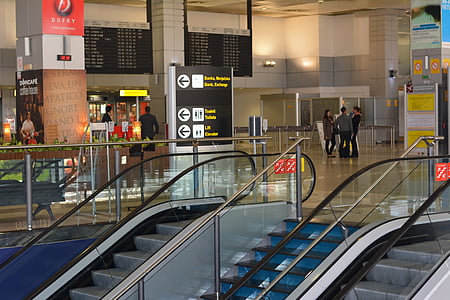 escalator, mall, floor, urban, building, modern