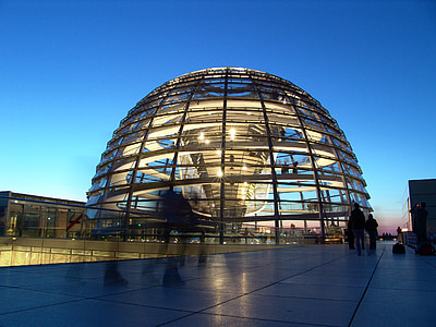Berlim, Reichstag, o alemão volke, Alemanha, cúpula de vidro, cúpula, edifício
