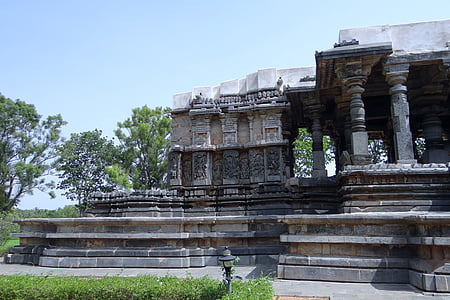 tempelj, hindujski, halebidu, hoysala arhitektura, vere, hoysaleswara tempelj, halebeedu
