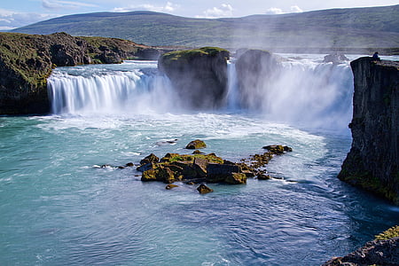 Island, sopky, vodopád, gejzír, sopečné, parný, horúce