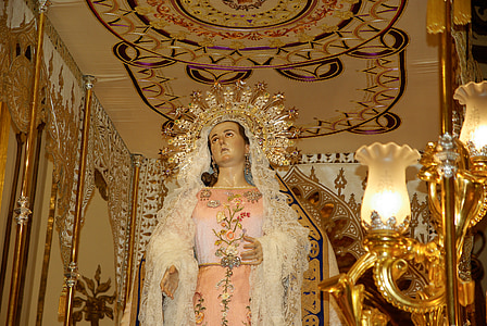 lorca, virgin, holy week, church, statue
