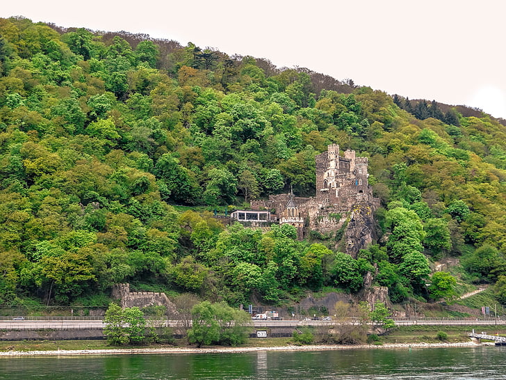 slottet rhine sten, slott, Rhen, Rhine sten, Tyskland, mellersta Rhendalen, Unescos världsarvslista