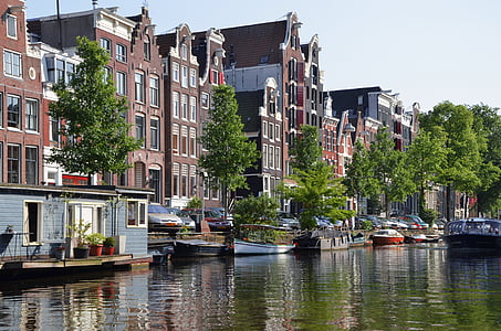 Amsterdamas, Europoje, žygiai pėsčiomis, pėsčiomis, atostogų, kanalai, atostogų
