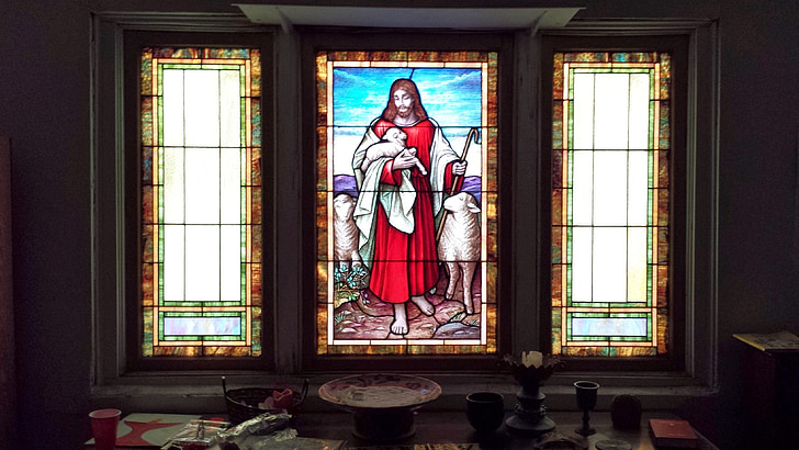 stained glass, jesus, light