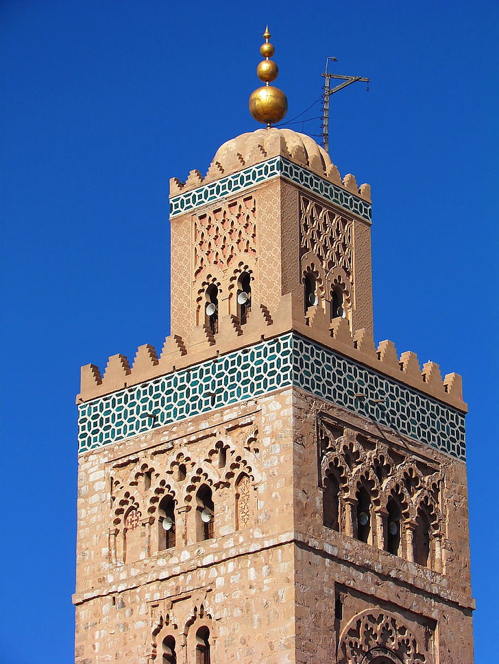 Marokko, Marrakech, minareten, moskeen, åndelige arv, Koutoubia, tårnet