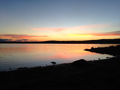 krajobraz, zachód słońca, kolory, Québec