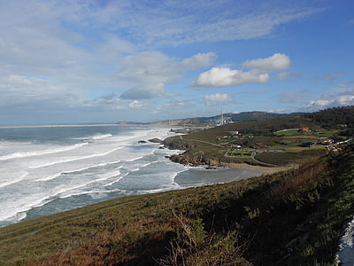 havet, naturen, högvatten, vegetation, maritimt landskap, Arteixo, Galicien
