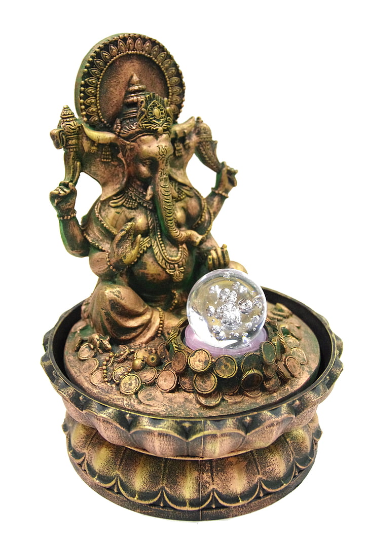 dekoration, kilde, Ganesha, antik