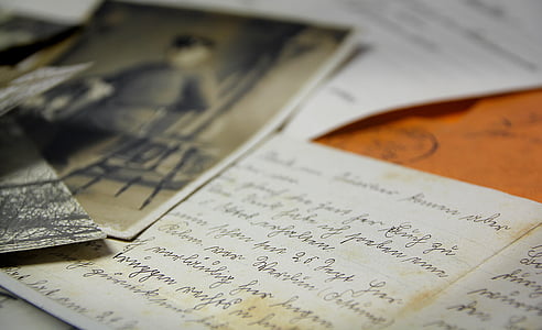 Feldpost, i wojny światowej., litery, Sütterlin, pisma ręcznego, stary, Nostalgia