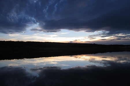 clouds, cloudy, reflection, blue, dark clouds, nature, sky