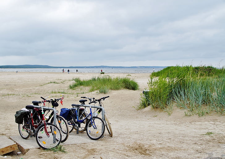 kolo, Dune, duny, piesok, Baltského mora, bicykle, more