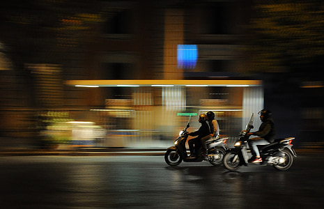 skotrar, mopeder, motorcyklar, trafik, Urban, staden, Road