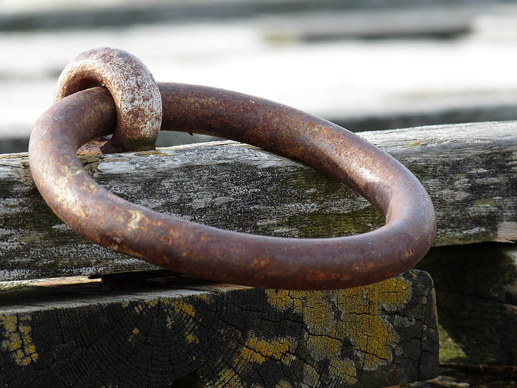 mooring ring, ironwork, quayside, old, aged, sea, pier