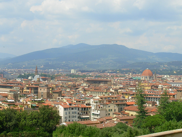 Firenze, grad, brdo, Toskana, Panorama, Prikaz, Gradski pejzaž