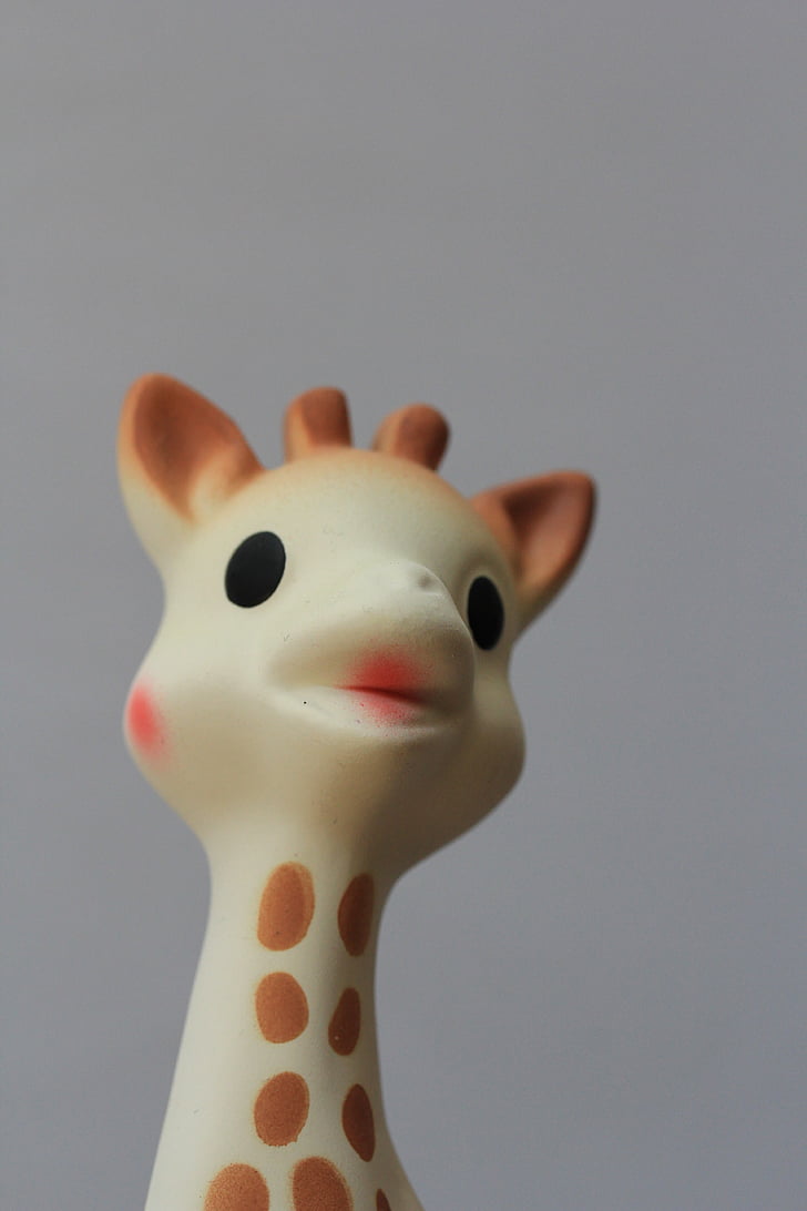 Giraffe, baby, speelgoed, Sofie, rubber