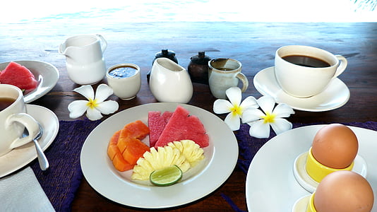 Bali, doručak, hrana, voće, jaja, odmor, ananas