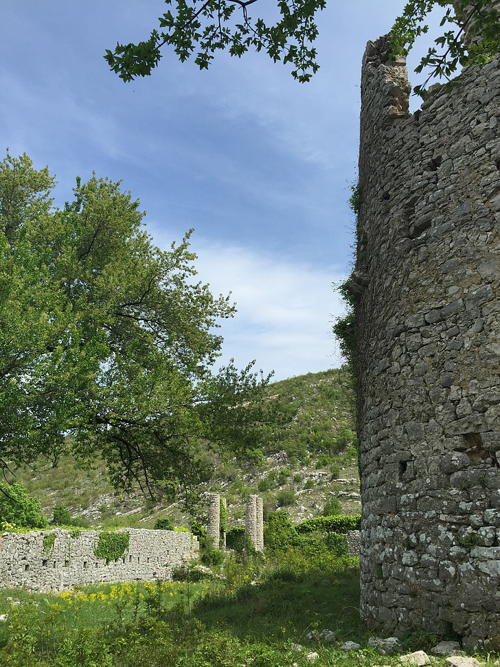 Hutovo, staré město, a Hercegovina, ruiny, Architektura, středověké, kamenný materiál