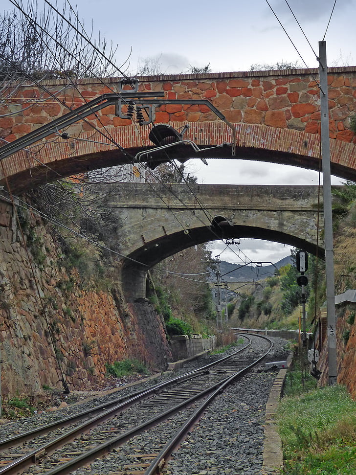 melalui, jalur kereta api, teknik, Jembatan, batu bata