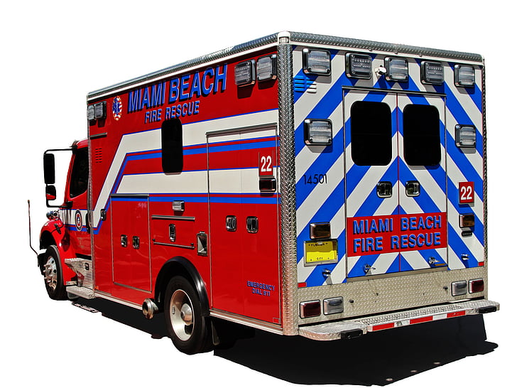feu, Ambulance, véhicule, sauvetage