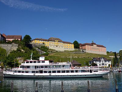 Frydrichšafenas, laivas, keleivinis laivas, Bodeno ežeras, fasadas, Lankytinos vietos, Vokietija