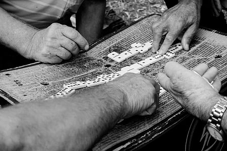 joc, juca, zaruri, mâinile, jocuri de noroc, domino