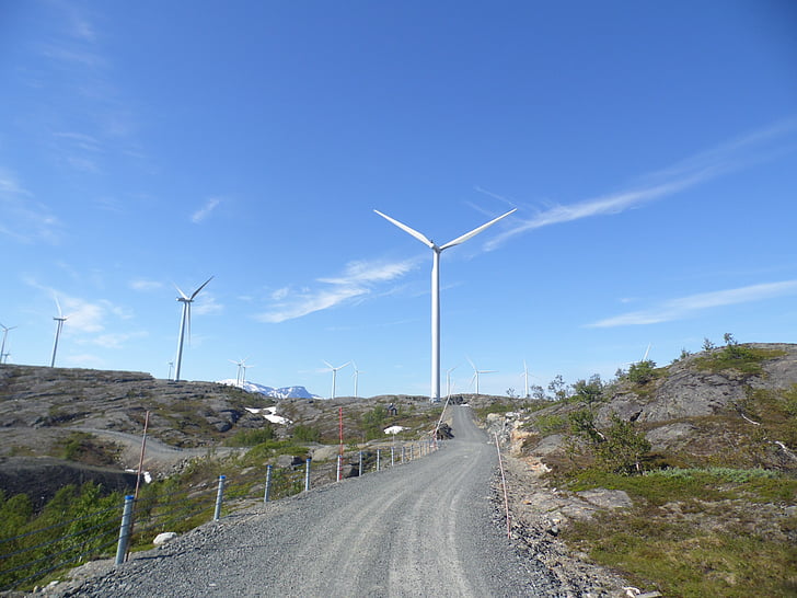 Norwegia, wiatr, Latem, góry, Fells, Turbina, energii elektrycznej