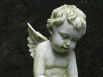 cherub, temető, angyal, emlékmű, törlésre kijelölt, szobor, gyász