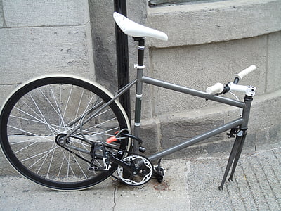 cykel, skelet, cykel uden hjul, cykelstellet, cykel uden hjul
