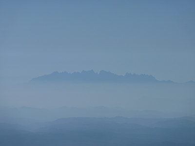 Montserrat, felhők, Horizon, szatén peguera, Sky