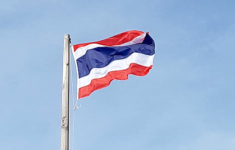 thailand, flag, asia, thai, palace, coat of arms, blue