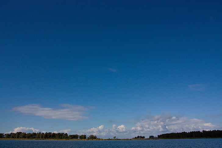bodden, τοπία, στη θάλασσα, Βαλτική θάλασσα, νερό, μπλε, σύννεφα