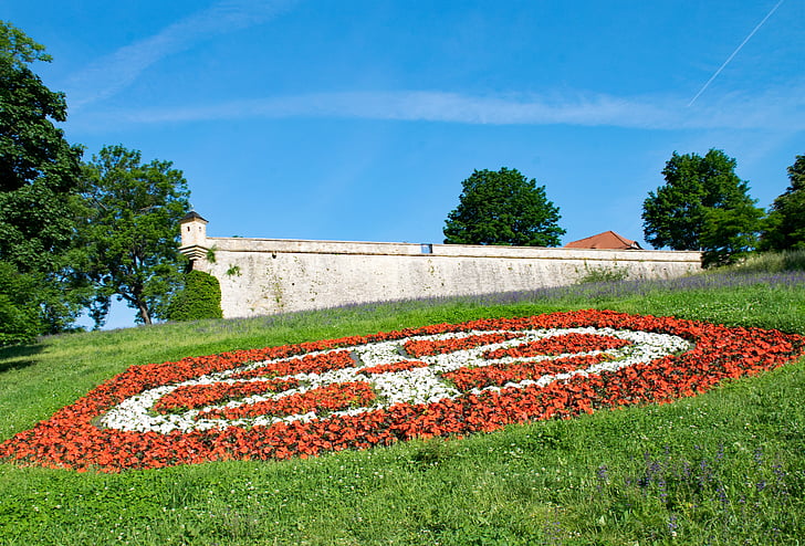 Petersberg, Erfurt, Durynsko Německo, Německo, květiny, Citadela, kultura