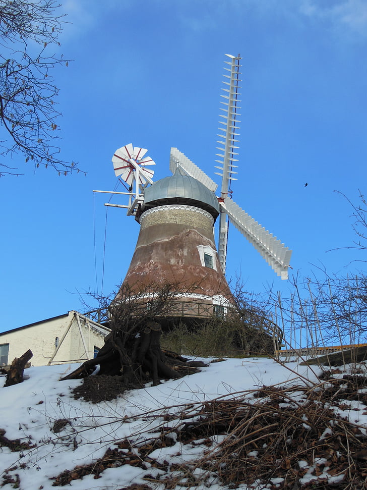Starý větrný mlýn, dyrhave mlýn, 1800, století, postaven v roce 1858, funkční, 25 m