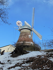 vieux moulin à vent, Moulin de dyrhave, 1800, siècle, construit en 1858, fonctionnels, 25 m