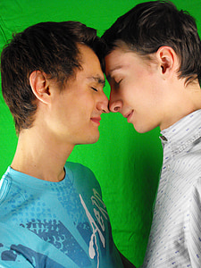 gay par, ljubezen, mladi moški, ljudje, Valentinovo, homoseksualec, LGBT