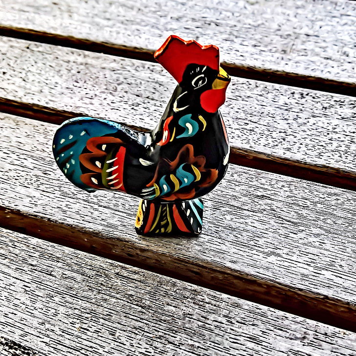 animal, hahn, from wood, hand labor, real from dalarna, sweden, typically brightly painted