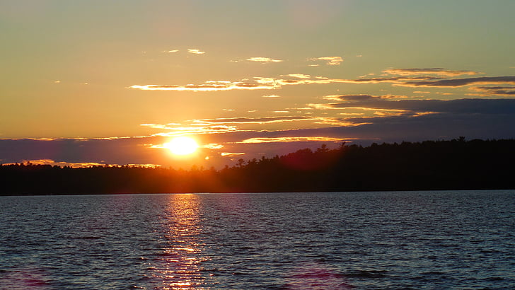 Sunset, Dusk, solrig, landskab, sommer, Twilight, farverige