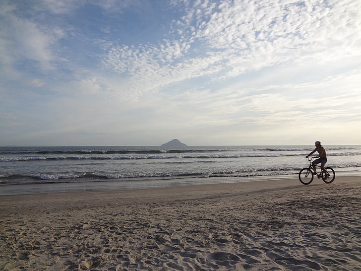 Beach, ünnepek, kerékpár, nyári, Beira-mar, hő, homok