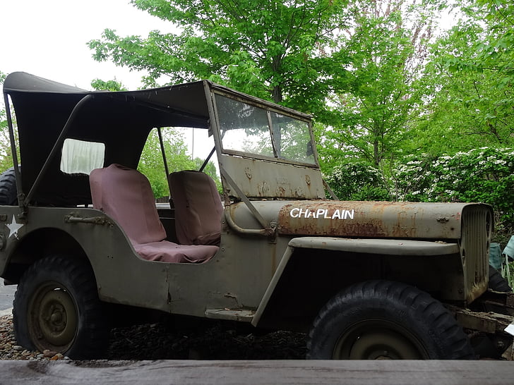 militære, Jeep, historiske, kjøretøy, Vintage kapellan jeep