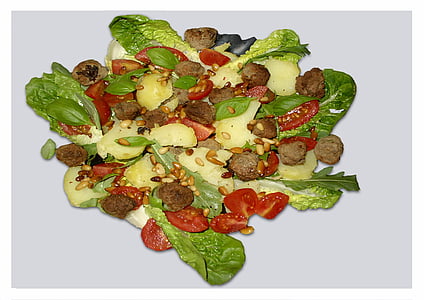 salat, tomater, mat, sunn, vitaminer, rød, blandet salat
