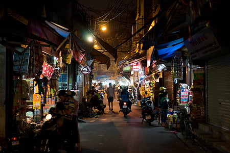 Vietnam, ulice, Hanoj, Asie, město, trh, kultura