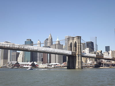 Бруклин, мост, Нью-Йорк, город, США