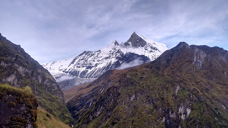 Annapurna, Trekking, Himalaya, Do góry, odkryty, śnieg