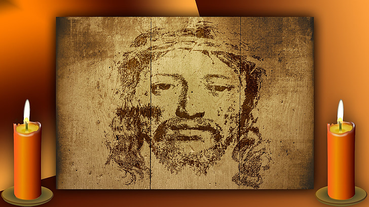 jesus, christ, christianity, holy, portrait, vector, candle
