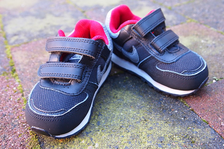 Nike, zapatos de bebé, zapato, bebé, Velcro, zapato deportivo, par